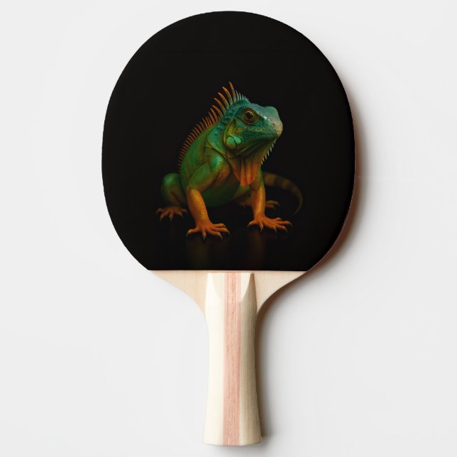 Pala De Ping Pong Black 4 Luxe ping pong paddle, Green Iguana (Reverso)