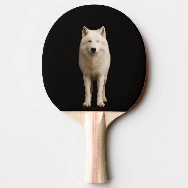 Pala De Ping Pong Black 4 Luxe ping pong paddle, Ivory Arctic Wolf (Reverso)