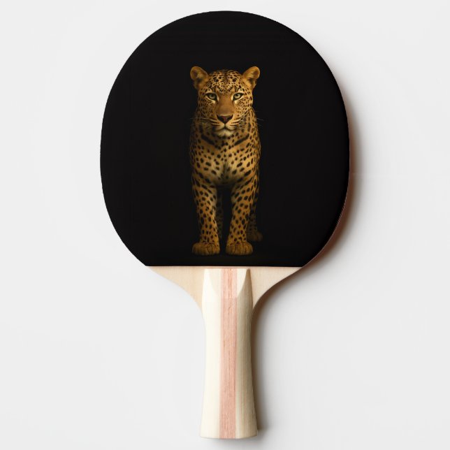 Pala De Ping Pong Black 4 Luxe ping pong paddle, Majestic Leopard (Reverso)
