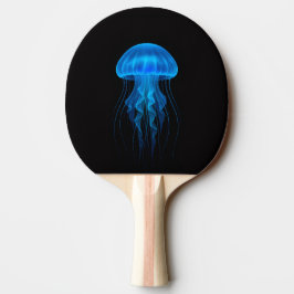 Pala De Ping Pong Black 4 Luxe ping pong paddle, Neon Blue Jellyfish