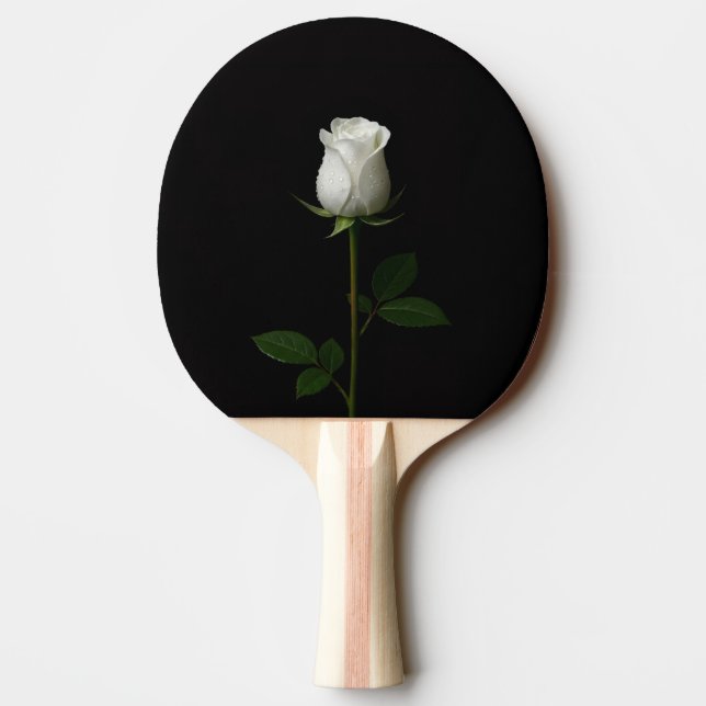 Pala De Ping Pong Black 4 Luxe ping pong paddle, Pure White Rose (Reverso)