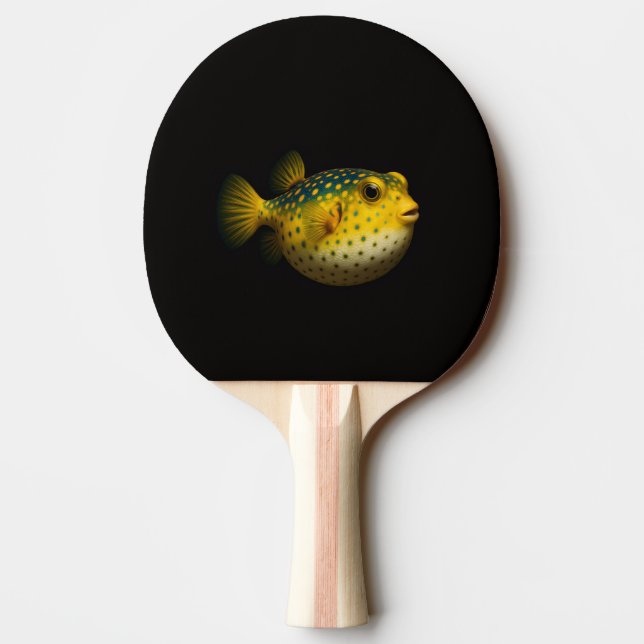 Pala De Ping Pong Black 4 Luxe ping pong paddle, Yellow Putterfish (Reverso)