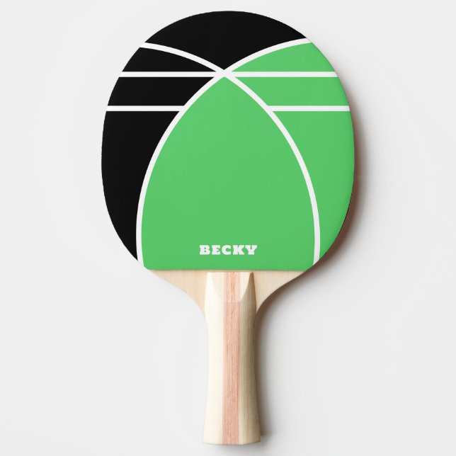 Pala De Ping Pong Black and Bright Green Personalized (Anverso)