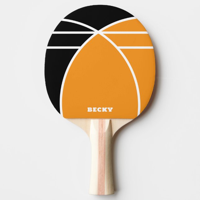 Pala De Ping Pong Black and Bright Orange Personalized (Anverso)
