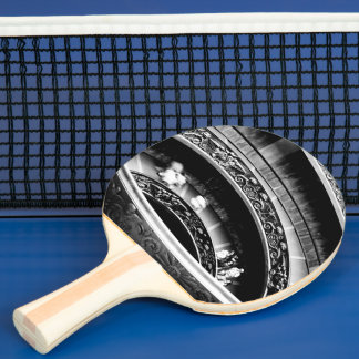 Pala De Ping Pong Black and White Spiral Staircase