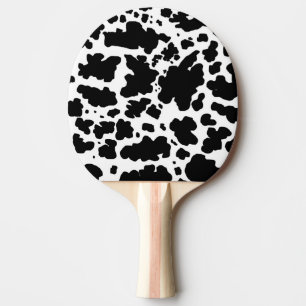 Pala De Ping Pong Black Cow Spots Print Cowboy Farmer