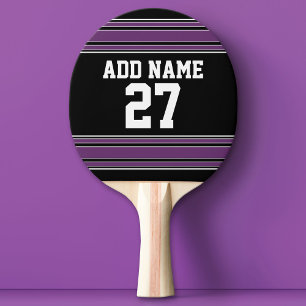 Pala De Ping Pong Black Purple Sports Jersey con tu nombre y número