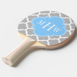 Pala De Ping Pong Blanco Gris Marroquí #5 Azul Cielo 3 Monograma Ini
