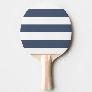 Pala De Ping Pong Blanco Moderno, Azul Jeans Raya Azul