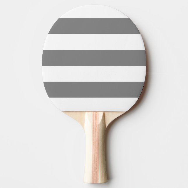 Pala De Ping Pong Blanco Moderno, Franja Gris Media (Anverso)
