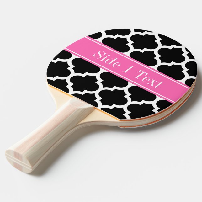Pala De Ping Pong Blanco Negro Marroquí #5 Rosa Caliente #2 Monogram (Ángulo frontal)