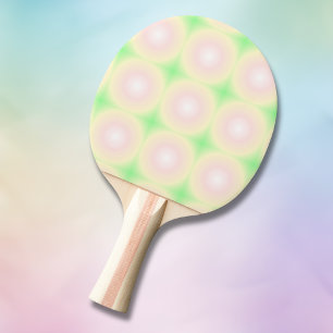 Pala De Ping Pong Blanco Rosa Verde Pálido con Patrón de Gradiente Ó