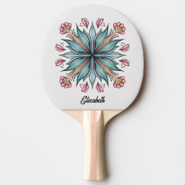 Pala De Ping Pong Blooms de primavera: Floral geométrica