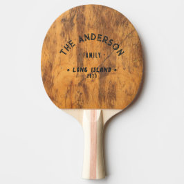 Pala De Ping Pong Bloque de Cortar Nombre de Familia Vintage Costero
