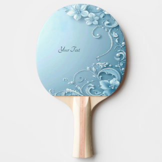 Pala De Ping Pong Blue Decorative Floral Ping Pong Paddle