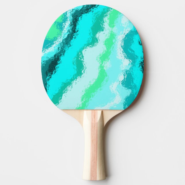 Pala De Ping Pong Blue Green Aqua Painterly Scumed Look (Anverso)