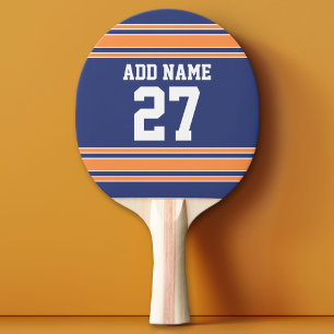 Pala De Ping Pong Blue Naranja Sports Jersey con su nombre y número