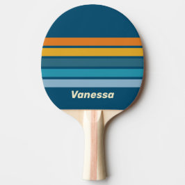 Pala De Ping Pong Blue Sun Across Striping with Name