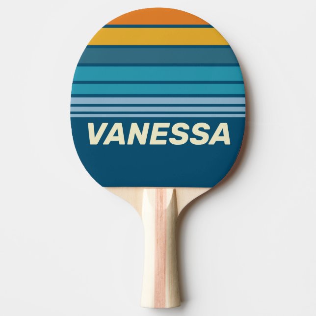 Pala De Ping Pong Blue Sun Horizon Striping with Name (Anverso)