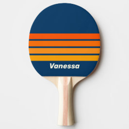 Pala De Ping Pong Blue Vintage Across Striping with Name