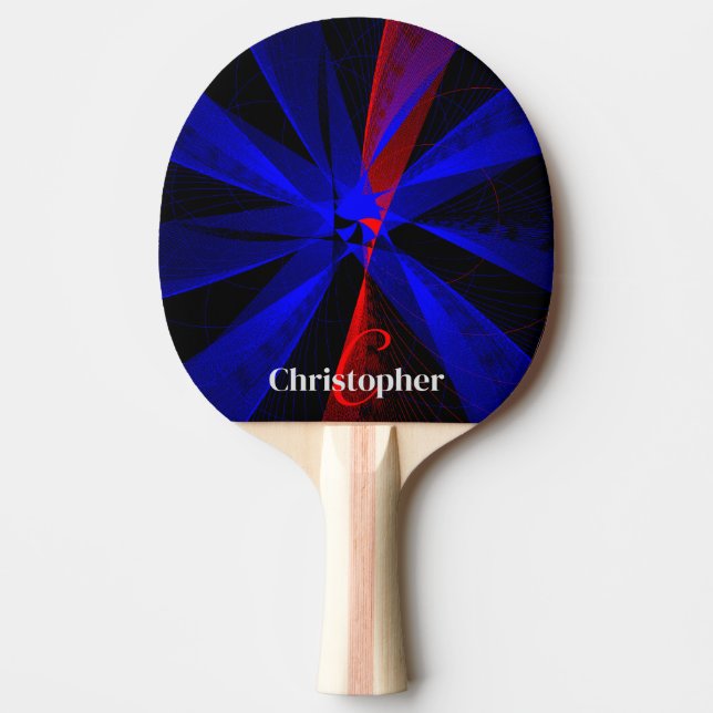 Pala De Ping Pong Blueberry Abstract Geometric Ping Pong Paddle (Anverso)