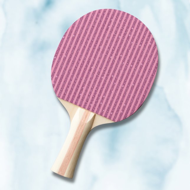 Pala De Ping Pong Blush Rosa Brillo Estilo Rayas Verticales Chic (Subido por el creador)
