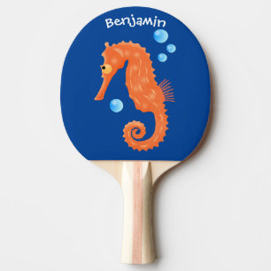 Pala De Ping Pong Bóbulas de caballito de mar naranja personalizado