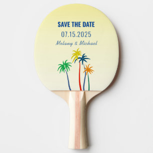 Pala De Ping Pong Boda De Palm Tropical Guardar La Invitación De Fec