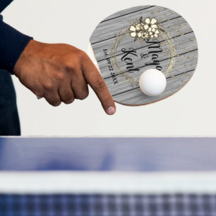 Pala De Ping Pong Boda del Purpurina de floral de flor de guirnalda 