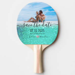 Pala De Ping Pong Boda Guardar La Invitación De Fecha