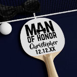 Pala De Ping Pong Boda hombre de honor regalo de Ping Pong Paddle<br><div class="desc">Perfecta fiesta de bodas gracias regalo por tu mesa de ping pong amante Hombre de honor. Solo agrega su nombre y su fecha de boda. Puede agregar un color de fondo que se ajuste a su tema de color boda, </div>