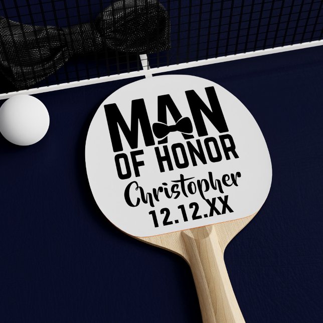 Pala De Ping Pong Boda hombre de honor regalo de Ping Pong Paddle (Perfect ping pong paddle for your Man of Honor! Just add his name and your wedding date)