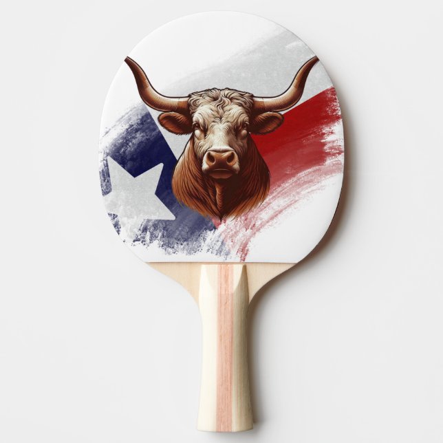 Pala De Ping Pong Bola de longhorn de Texas (Anverso)