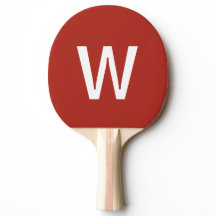 Bola de Ping Pong con monograma inicial rojo y bla