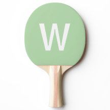 Bola de Ping Pong monograma verde claro y blanco