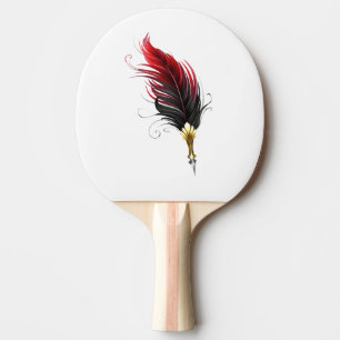 Pala De Ping Pong Bolígrafo pluma roja con plumilla dorada