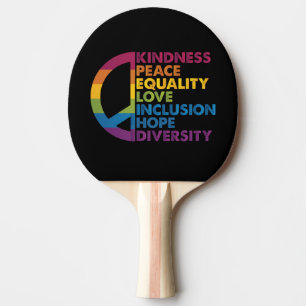 Pala De Ping Pong Bondad Paz Igualdad Amor Inclusión Esperanza Diver