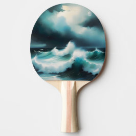 Pala De Ping Pong Bonita pintura al océano azul