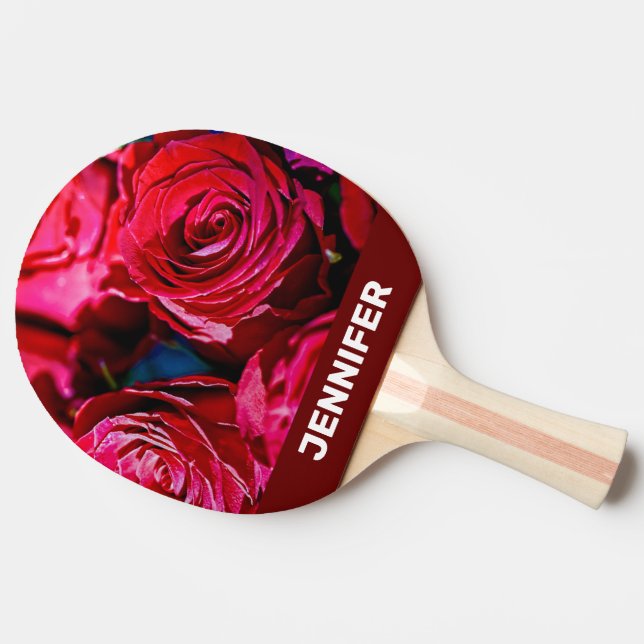 Pala De Ping Pong Bonito Bunch De Rosas Rojas (Reverso)