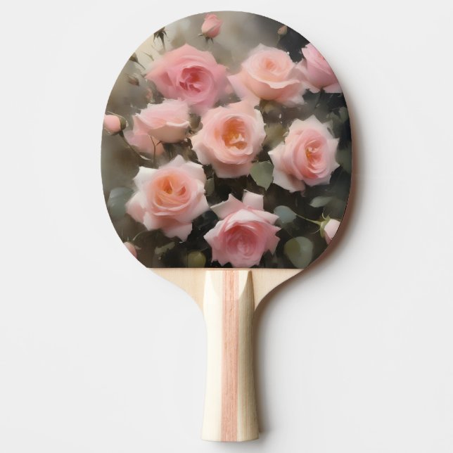 Pala De Ping Pong Bonito rosa rosa pintura acuarela (Anverso)