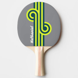 Pala De Ping Pong Bosque de nubes de tormenta retro con nombre