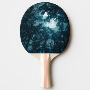 Pala De Ping Pong Bosque Encantador Nocturno con Luna Llena