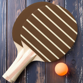 Pala De Ping Pong Bosque Profundo Marrón Rayado y Sólido