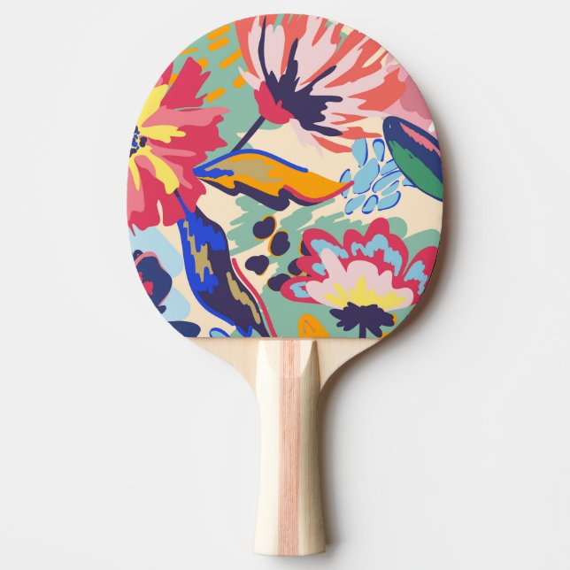 Pala De Ping Pong Bosque y rosas (Anverso)