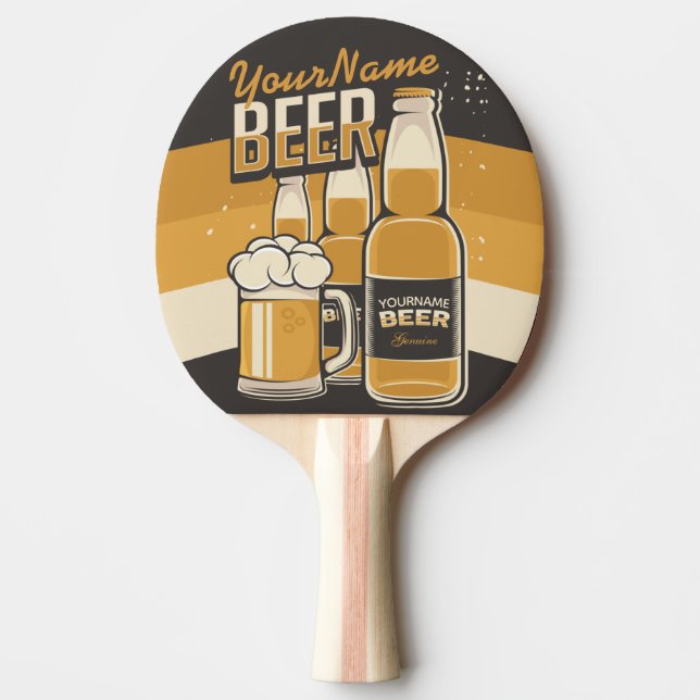 Pala De Ping Pong Botella personalizada de cerveza Sudsy Mug Breve B (Anverso)