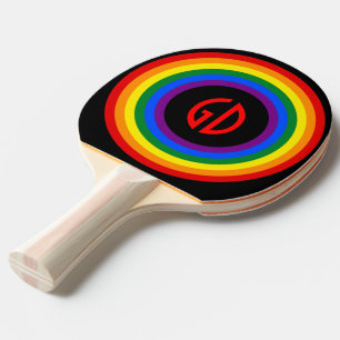 Pala De Ping Pong BOTÓN DE LA BANDERA DEL ARCO IRIS + su muestra o