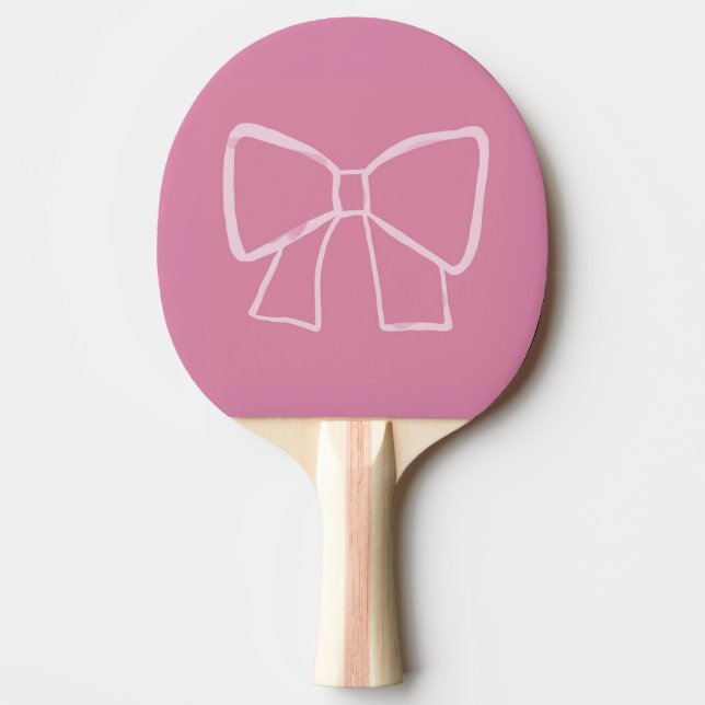 Pala De Ping Pong Bow rosa minimalista (Anverso)