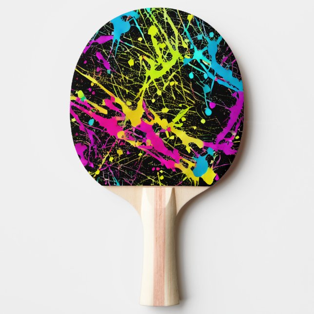 Pala De Ping Pong Bright Neon Paint Splatter (Anverso)