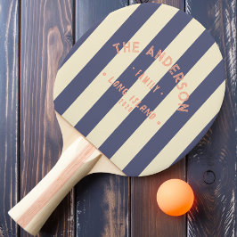 Pala De Ping Pong Brisa de Lavanda Costera con Franjas y Nombre de F