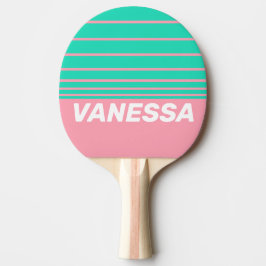 Pala De Ping Pong Brisa de Playa Franjas Nostálgicas en el Horizonte